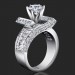1.85 ctw. Double Seven Round and Baguette Engagement Ring Setting