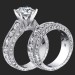 4.20 ctw. Round Diamond Millegrain Engraved 6 Prong Diamond Engagement Ring Set 