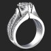 .58 ctw. Double Split Shank Micro Pave Diamond Engagement Ring Setting