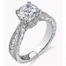 .70 ctw. Engraved Diamond Engagement Ring with Millegrain Detailing - Right Angle