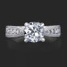 .70 ctw. Engraved Diamond Engagement Ring with Millegrain Detailing - Top View