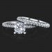 .74 ctw. Petite Channel Curved Set Diamond Engagement Ring Set - Laying View