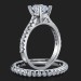 .74 ctw. Petite Channel Curved Set Diamond Engagement Ring Set - Front View