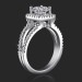 .75 ctw. 62 diamond Halo and Split Shank Pave Set Engagement Ring Setting