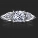 .80 ctw. Channel Set w/ Fancy U Shaped Diamond Prong Engagement Ring Top View
