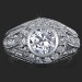 .92 ctw. Engraved Filigree and Bezel Prong Diamond Engagement Ring Top View