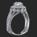 .92 ctw. Engraved Filigree and Bezel Prong Diamond Engagement Ring Setting