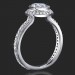 .94 ctw. Halo Bezel Millegrain Diamond Engagement Ring Set - Engagement Ring by Itself
