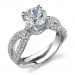 .98 ctw. Small Split Shank Micro Pave Diamond Engagement Ring - Right Angle