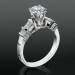 8 Diamond Raised Ribboned High Profile Tiffany Style Engagement Ring Setting