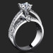 Emerging Pave Center Band with Connecting Round Bar Diamond Engagement Ring - bbr6360