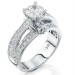 Emerging Pave Center Band with Connecting Round Bar Diamond Engagement Ring Turned