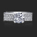 Enhanced Tiffany Style High Mount Pave Diamond Engagement Ring Laying Down