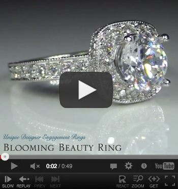 Halo Diamond Engagement Ring Video