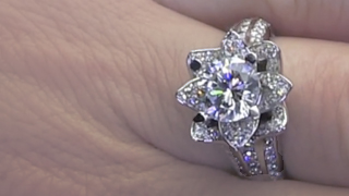 1.37 ct. Small Blooming Beauty Flower Ring on the Finger Video