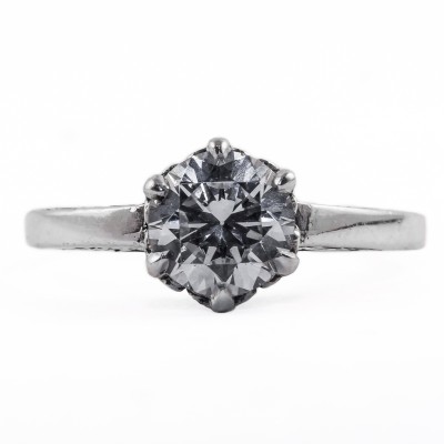 041bbr | Antique Filigree Ring | for a 1.20ct. to 1.30ct. round stone | Vintage Solitaire