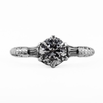 044bbr | Antique Filigree Ring | for a .75ct. to .85ct. round stone | Regal Setting
