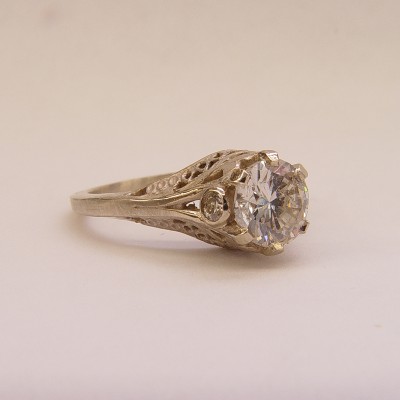 140fbbr | Pre-Set Antique Filigree Ring | 1.50ct. multiple round diamond | Marquise Drops