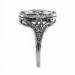 mq003bbr | Antique Filigree Ring | for a .90ct. to 1.05ct. marquise stone | Swirled Pattern Frame