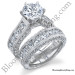 4.10 ct round diamond millegrain engraved 6-prong diamond engagement ring set bbr389set tilted view