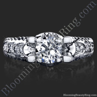 Rope Style Engagement Ring Diamond U-shaped Prongs