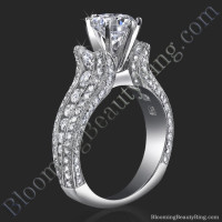 5 Sided 10 Column Diamond Engagement Ring