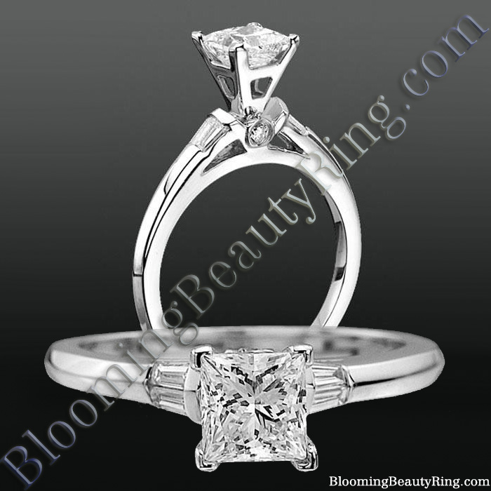 Modified Cathedral Bezel Set Engagement Ring with Peekaboo Diamonds - nw8713