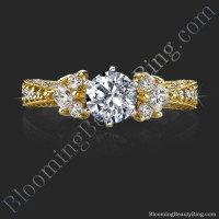6 Prong Graduated Diamond Engagement Ring - bbr234