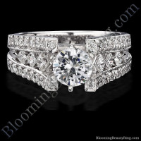 Diamonds On The Tips Modified 6 Prong Cathedral Split Band Princess Cut Engagement Ring