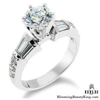 Tiffany Style Beveled Diamond Engagement Ring
