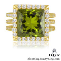 Vibrant and Brilliant Apple Green Peridot Gemstone Ring