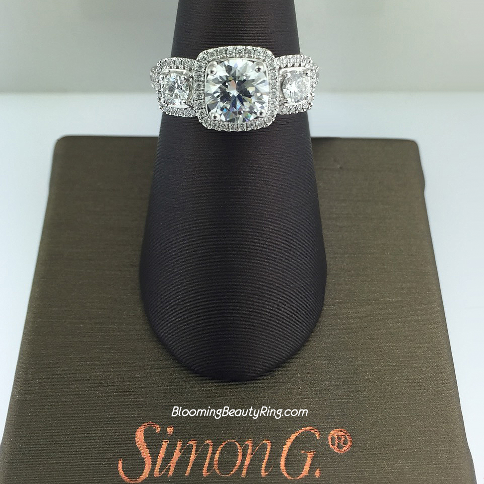 Simon G Elite 3 Stone Diamond Engagement Ring - MR2080