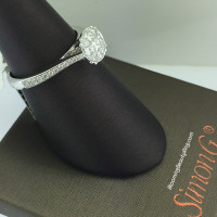 Simon G Princess and Rounded Trillion Cluster Ring