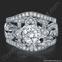 The Original Lotus Swan Double Band Flower Ring