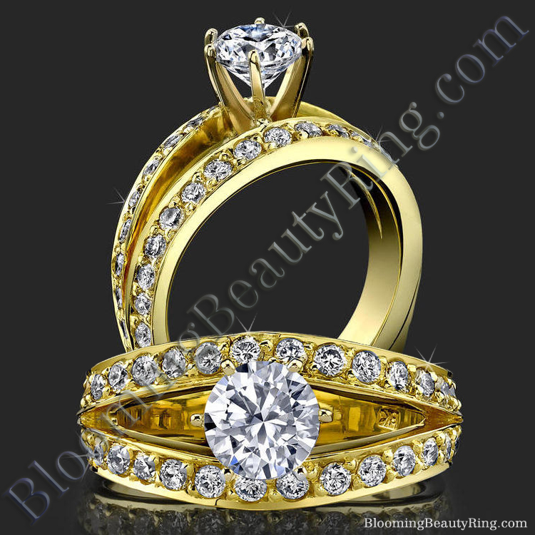 A Full Split Shank Slightly Soft Cornered Diamond Engagement Ring - bbr409