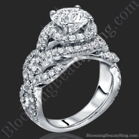 Double Twist Halo Diamond Engagement Ring 1
