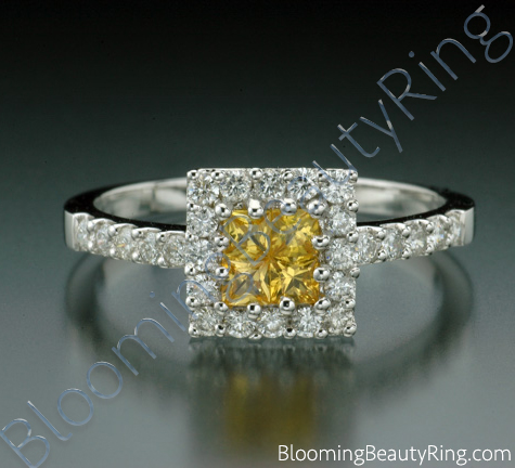 .69 ctw. Invisible Set 4 Yellow Sapphire Diamond Ring - cgrRG190