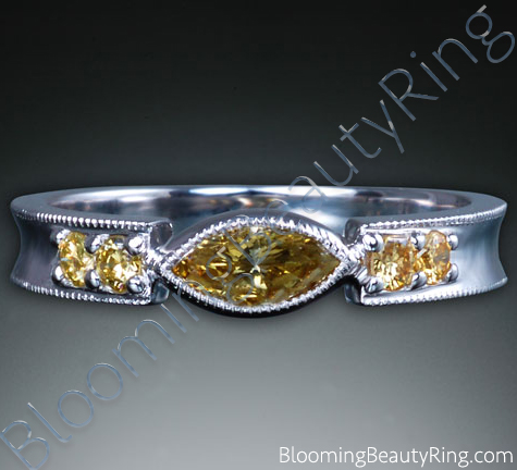 .40 ctw. Marquise Fancy Yellow Diamond Ring - cgrRG7164