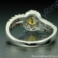 1.26 ctw. Oval Yellow Sapphire and Diamond Wave Ring - 3