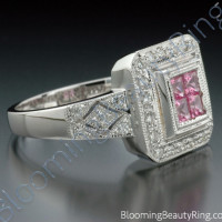 .65 ctw. Invisible Set Pink Sapphire and Diamond Ring - 3