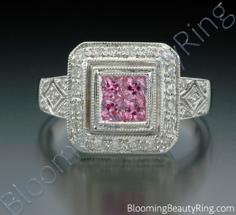 .65 ctw. Invisible Set Pink Sapphire and Diamond Ring - cgrRG194