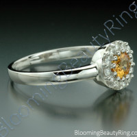 .65 ctw. Round Yellow Sapphire and Diamond Ring - 2