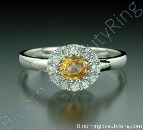 .65 ctw. Round Yellow Sapphire and Diamond Ring - cgrRG188