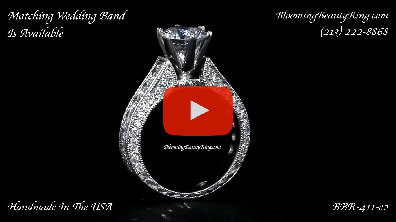 1.40 ctw. 14K Gold Diamond Engagement Ring – nrd411e-1 standing up video