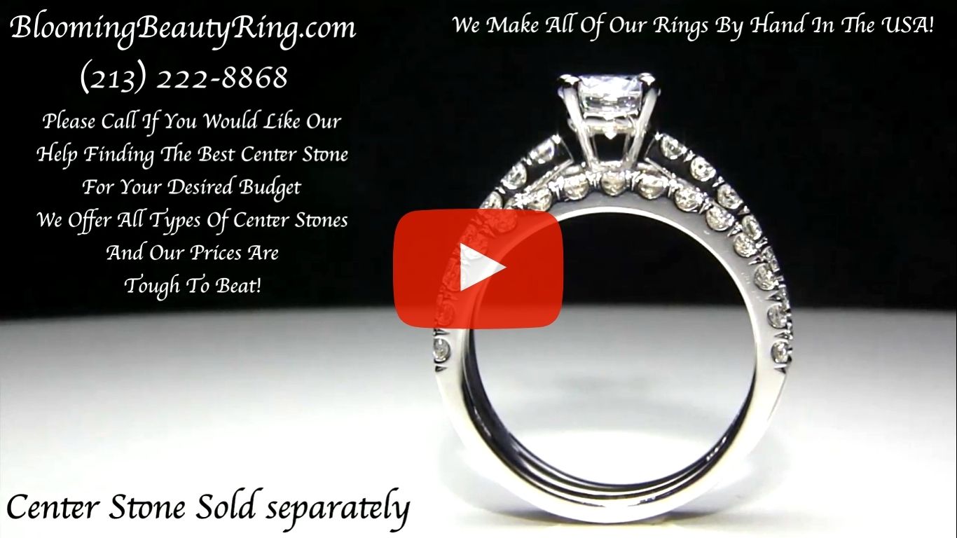 1.40ctw Stunning Triple Band Engagement Ring – No Need For A Wedding Band – BBR-584-1 laying down video