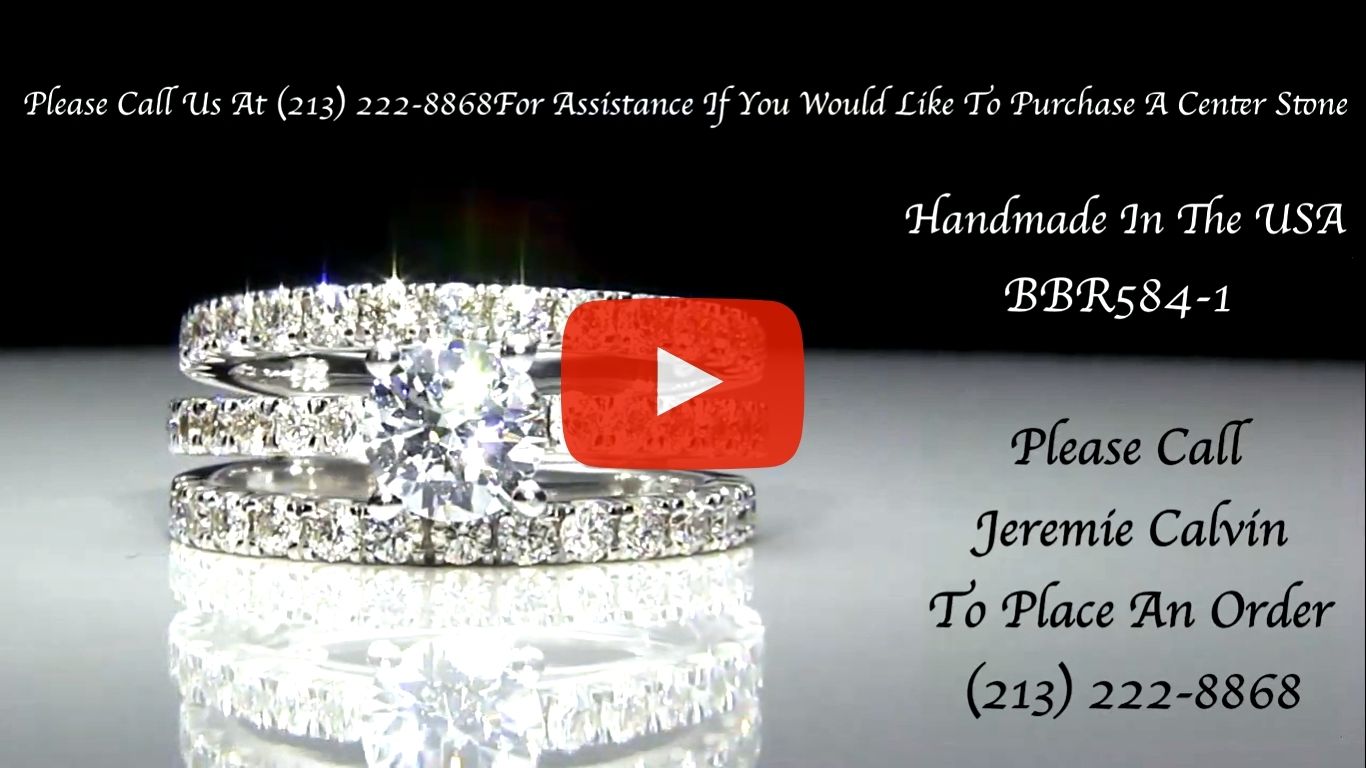 1.40ctw Stunning Triple Band Engagement Ring – No Need For A Wedding Band – BBR-584-1 standing up video