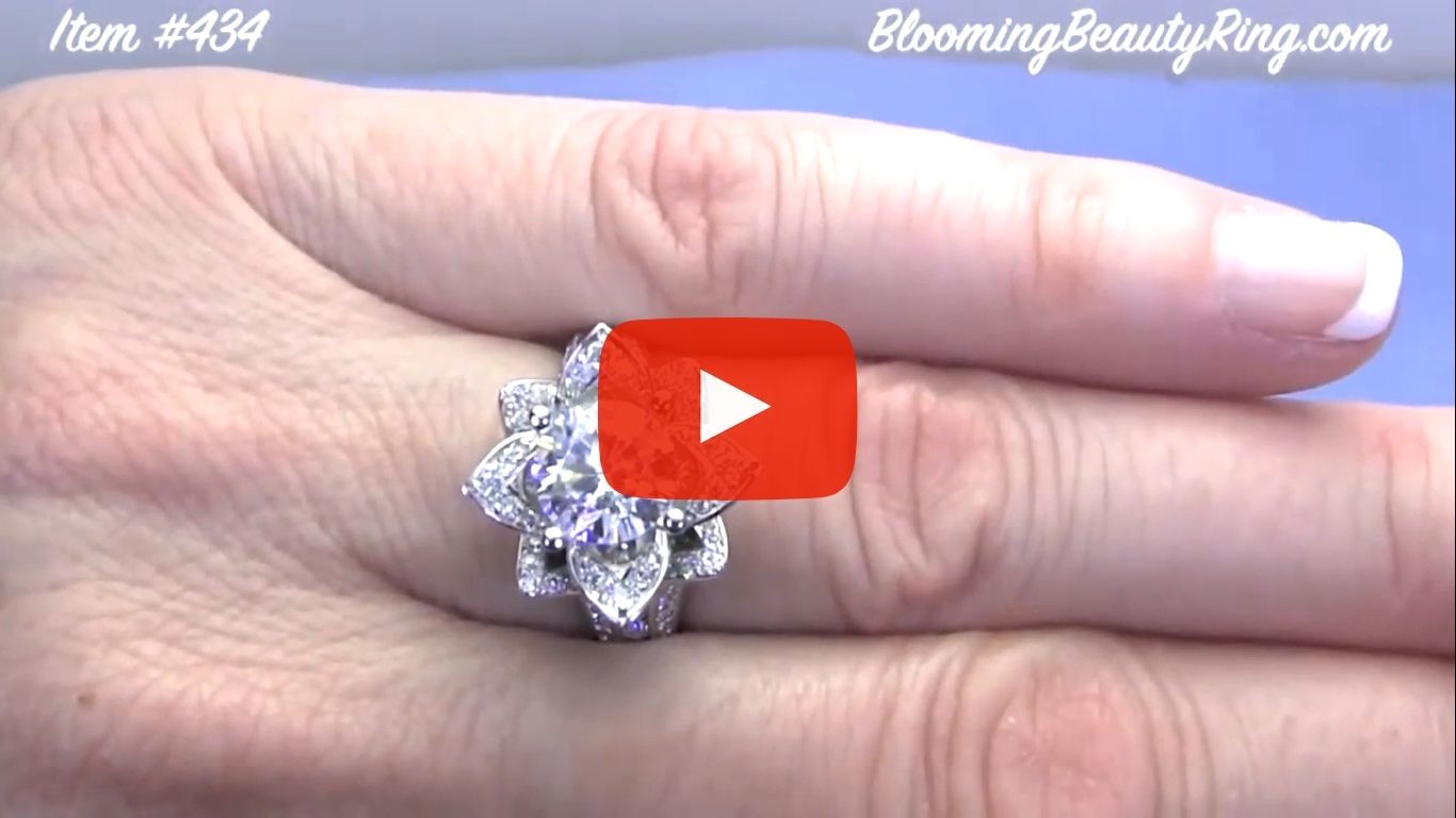 1.78 ctw. Original Large Blooming Beauty Flower Ring – bbr434 on the finger video
