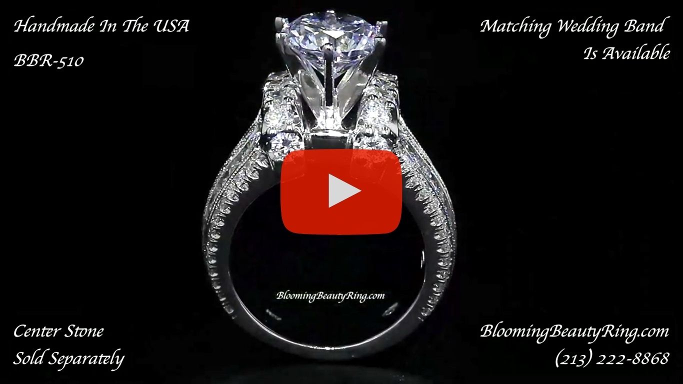3.25 ctw. 14K Gold Diamond Engagement Ring – nrd510 standing up video