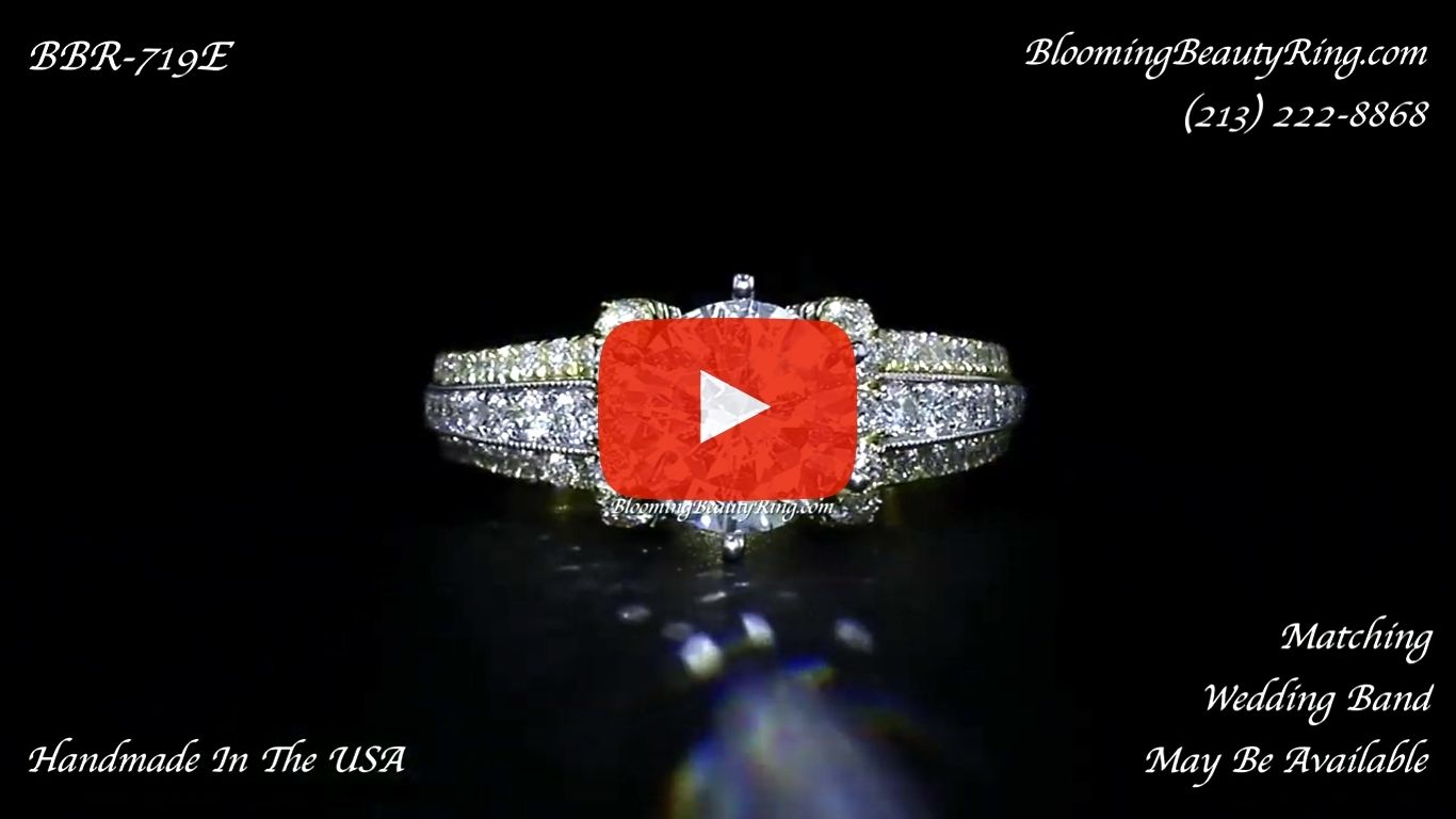 .95 ctw. Gold Diamond Engagement Ring BBR-719E laying down video
