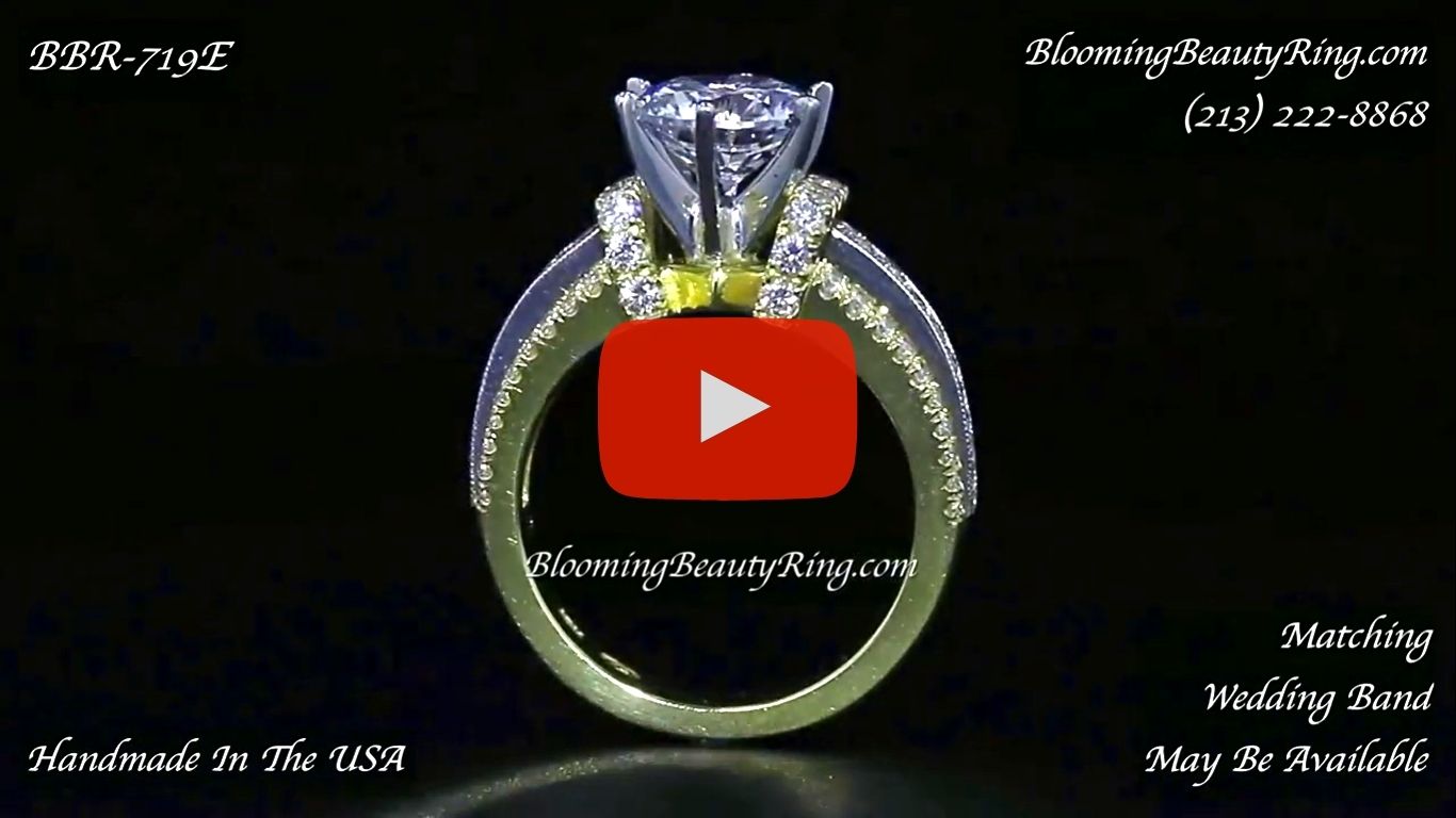 .95 ctw. Gold Diamond Engagement Ring BBR-719E standing up video